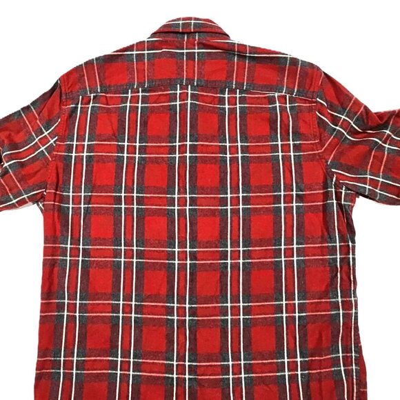 Abercrombie & Fitch Men’s Red Plaid Flannel Button Down Shirt Size Large - Picture 6 of 10